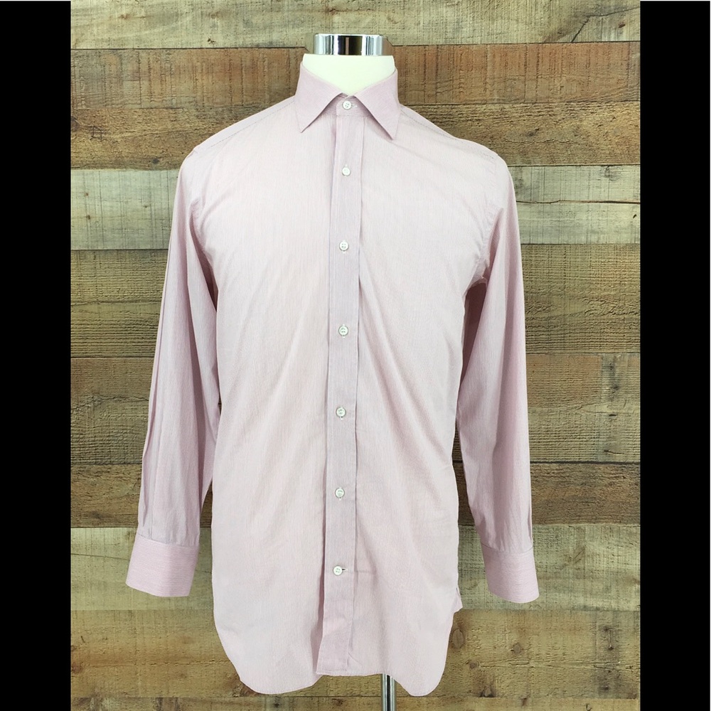 BERGDORF GOODMAN‎ TAILORED FIT Men’s Striped Button Down Shirt Size: 15.5/39
